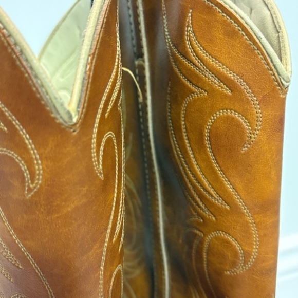 Dingo Leather Womens Cowboy Boots sz10N Embroidered Marble Tobacco - Picture 9 of 15